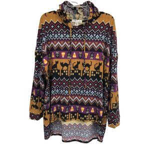 Eye Candy Halloween Hoodie Womens 3X Multicolor Fleece Black Cat Candy Corn
